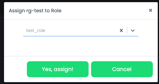 SIM2 assign RG to role drop down