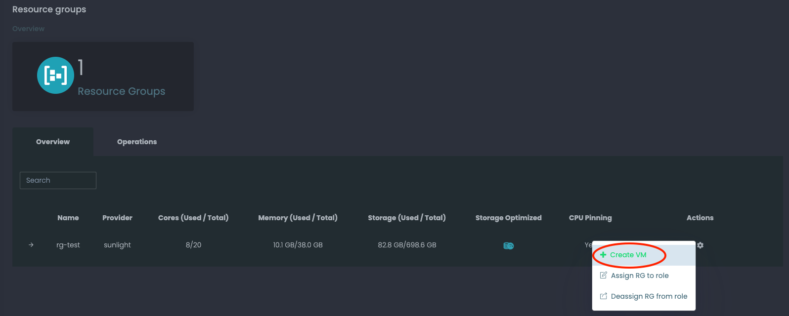 SIM2 create VM