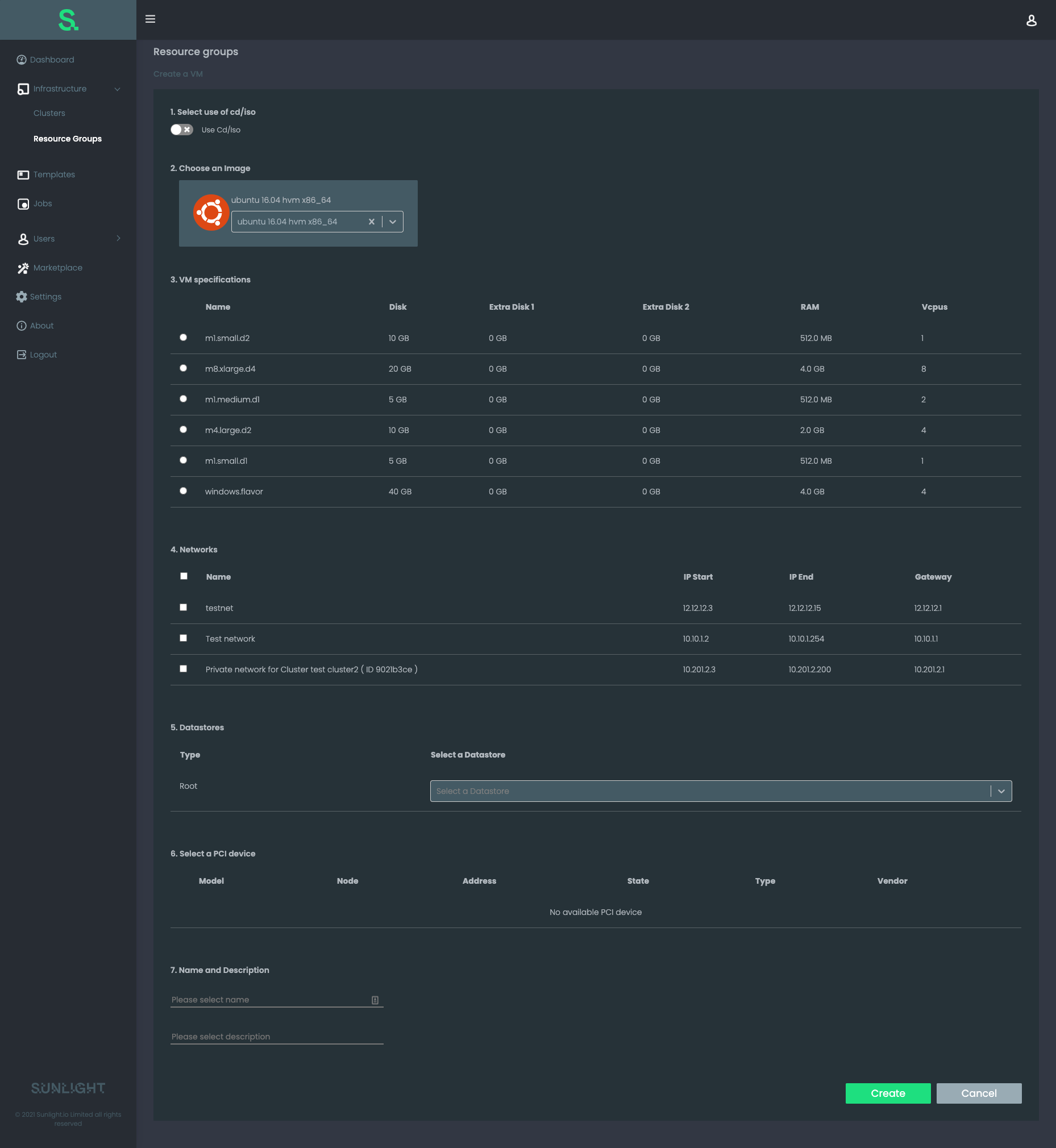 SIM2 create VM