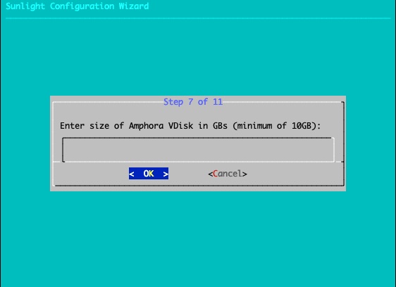 Amphora VDisk Size prompt