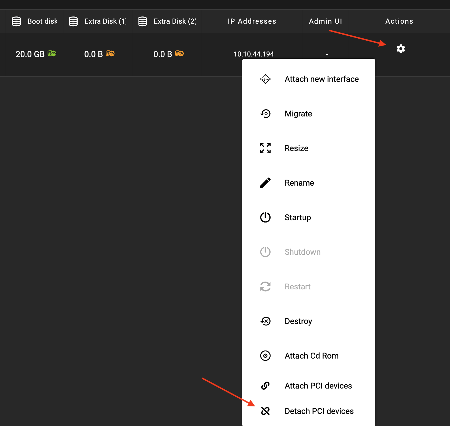 Instance actions