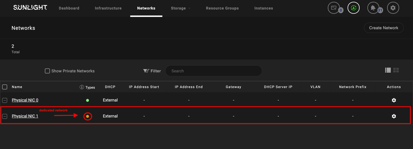 Select dedicated Ethernet port