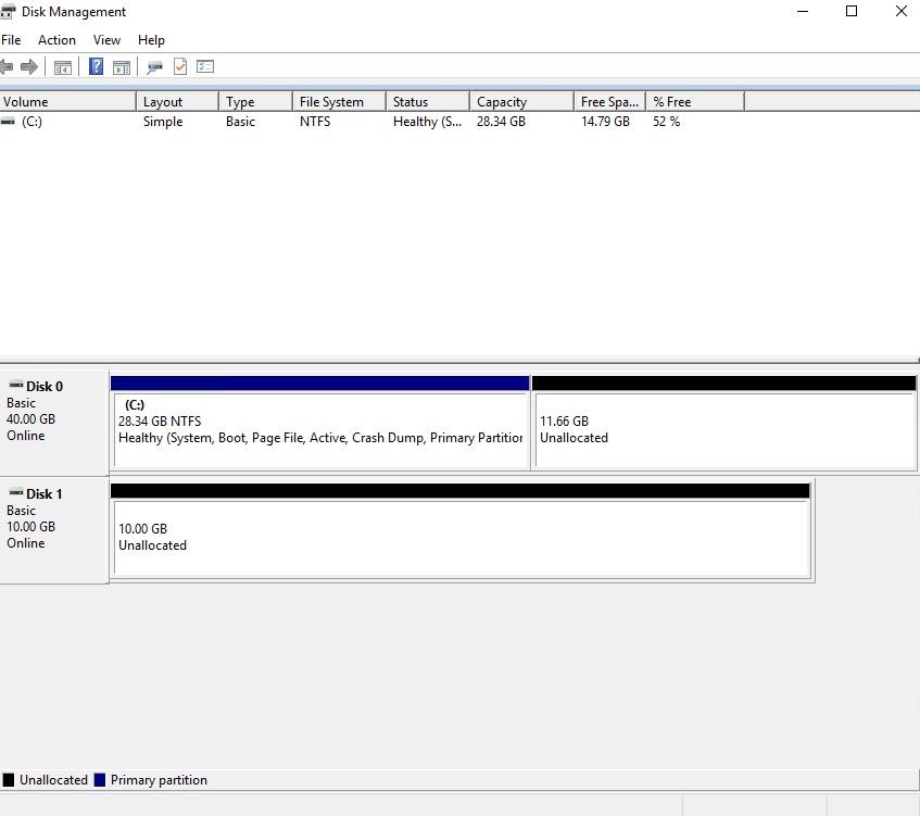 Disk Management on Windows 