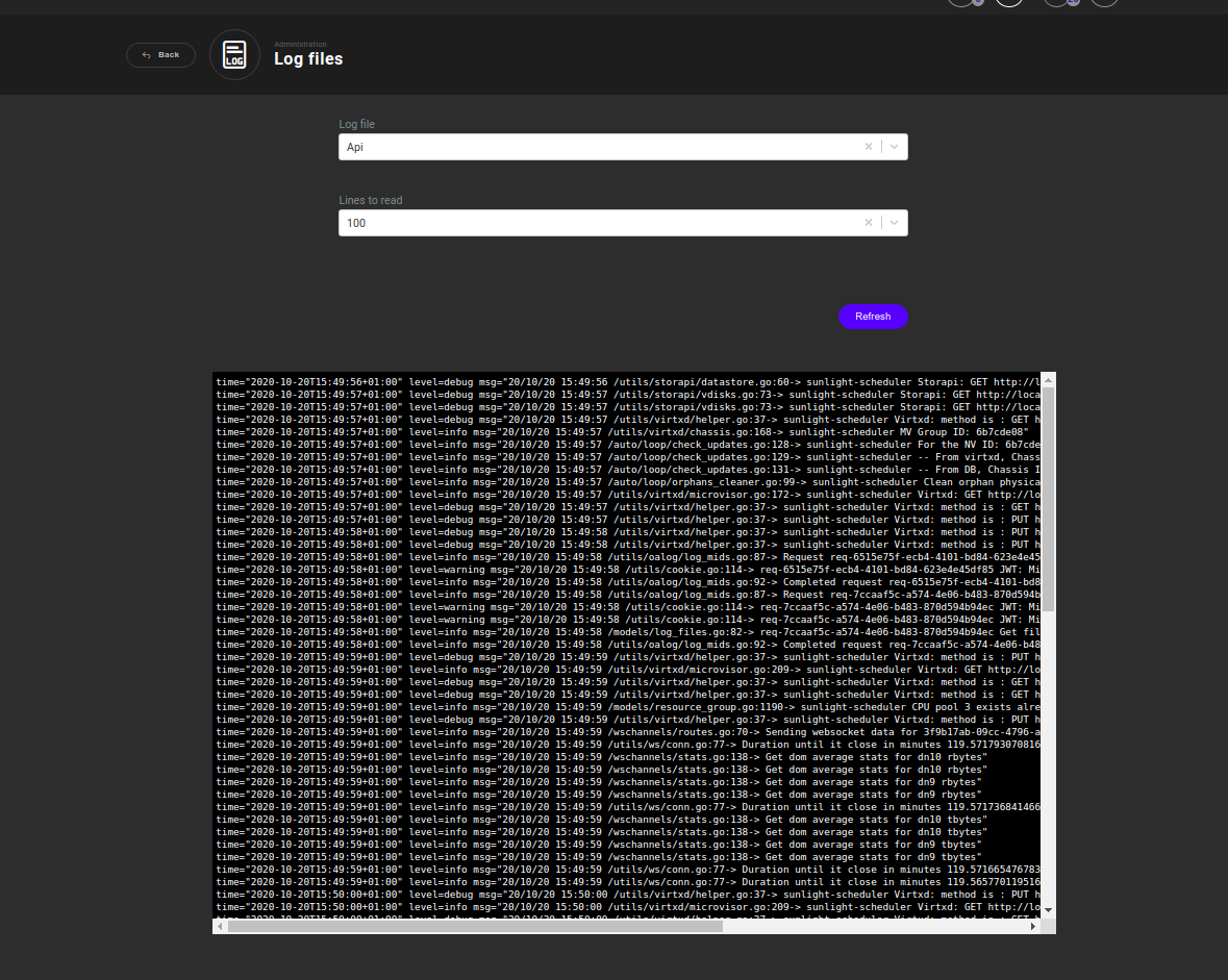 Log file window