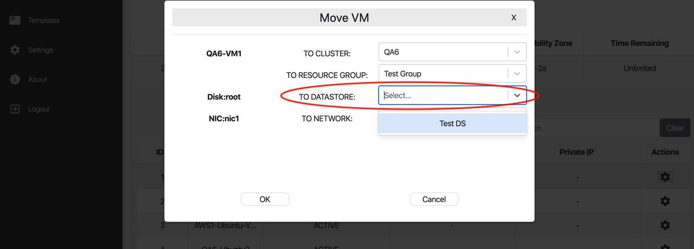 move datastore