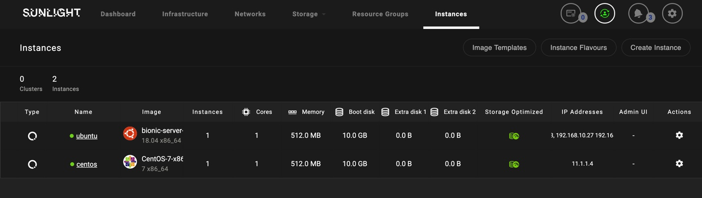 Instances index view