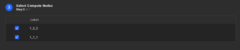 Step 3 - Select compute nodes