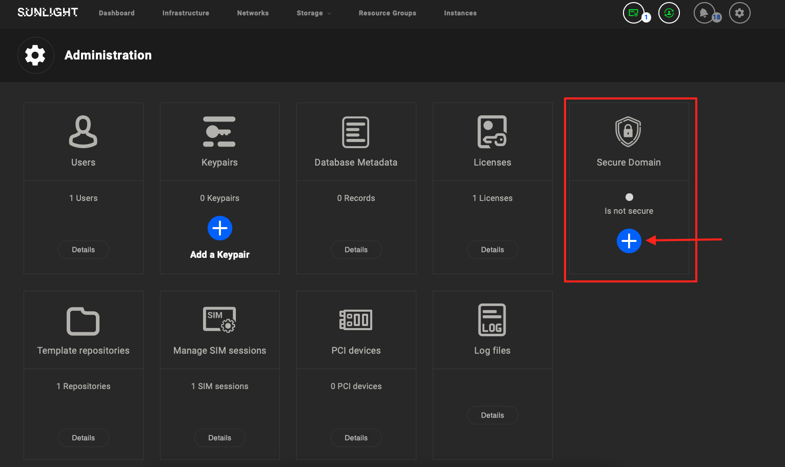 Secure domain window