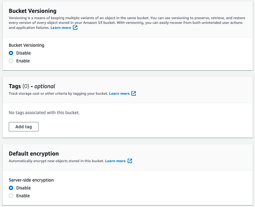 aws s3 bucket create