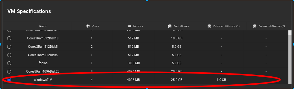 Windows instance flavour